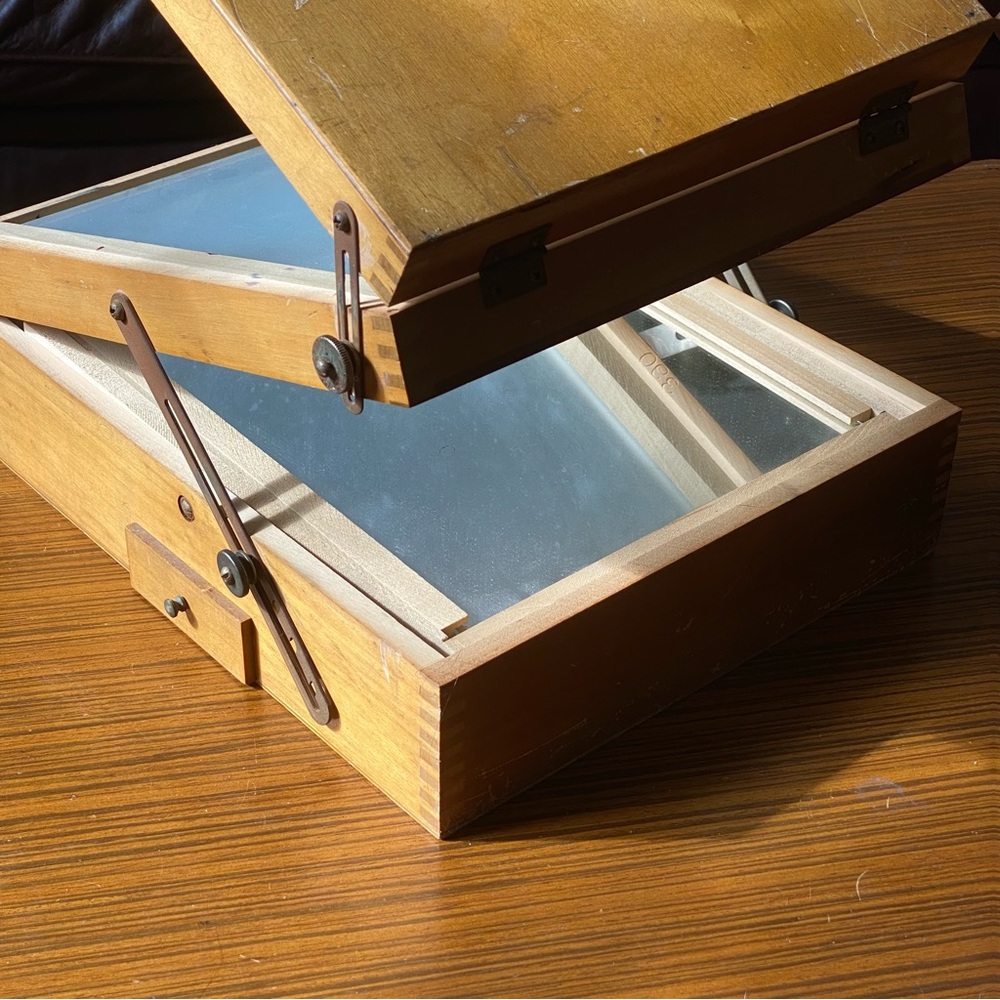 Vintage Nega-File Portable Light Box/Negative Slide Viewer Retouching Desk Easel
